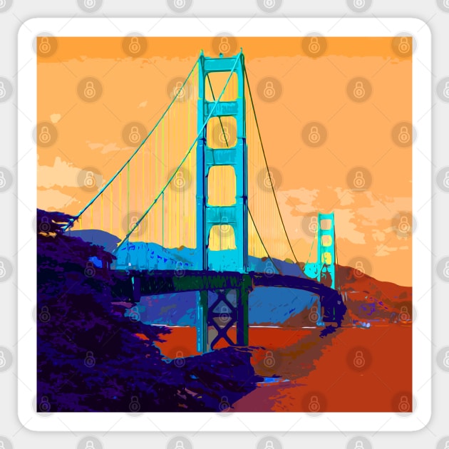 Golden Gate Bridge 005 Sticker by JAMFoto